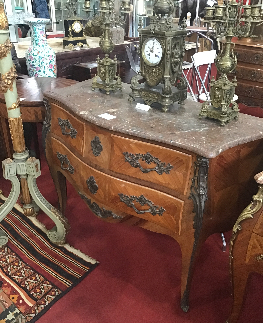 COMMODE ST LXV MARQUETE 3T MARBRE GRIS 118 X 53 X H 85 CM