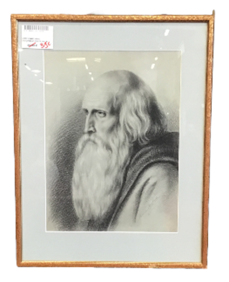 CADRE HOMME BARBU ENCADREMENT DORE 58 X 46 CM
