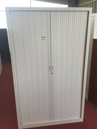 ARMOIRE METAL BLANC 2P COULISSANTE 120 X 43 X H 198 CM