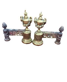 PAIRE DE CHENET ST LXVI BRONZE  