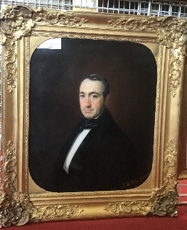L.M.D GUILLAUME hst portrait notable cadre dore coquille relief 80/92cm 