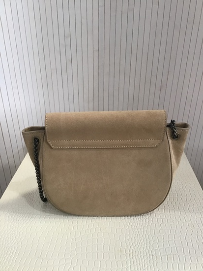CAROLL sac a main daim beige