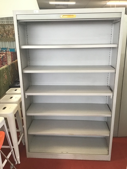 ARMOIRE METAL GRIS 1P RIDEAU COULISSANT 120 X 45 X H 198 CM