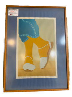 FERDINAND SERRE gouache ballerine cadre bois patine blanc 