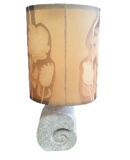 ALBERT TORMOS - LAMPE ESCARGOT PIERRE CALCAIRE ANNEES 70 - ABJ FLEURS