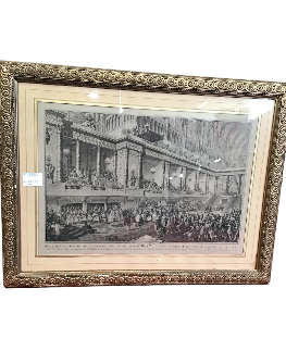 GRAVURE SACRE DE LOUIS XVI LE 11 JUIN 1776  FIN XIX 85 X 111 CM