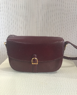 HERMES sac a main vintage cuir bordeau