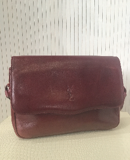 YVES SAINT LAURENT sac a main vintage cuir rouge basque