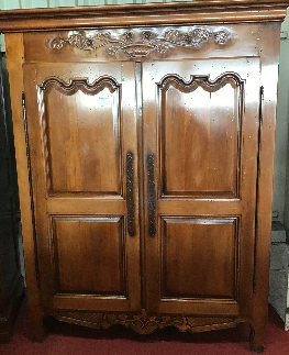 ARMOIRE MERISIER 2P BANDEAU SCULPTE 148 X 60 X H 187 CM