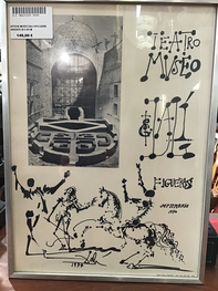 AFFICHE MUSEO DALI 1974 CADRE ARGENTE 36 X 49 CM