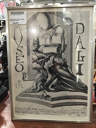 AFFICHE MUSEO DALI 1975 CADRE ARGENTE 36 X 49 CM