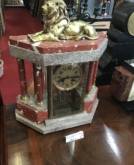 PENDULE ART DECO LION BRONZE HAUTEUR 48 CM