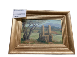 LOUIS JOURDAN huile sur panneau puit provencal encadrement dor 23 x 31 cm 