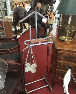VALET DE CHAMBRE VINATGE ART DECO CHROME ET BOIS HAUTEUR 150 CM