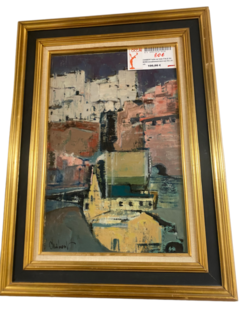 CHABERT huile sur toile ITALIE DU NORD encadrement dor noir 55 x 41 cm