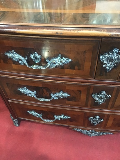 COMMODE ST LXIV MARQUETERIE MOUCHETE 60/130CM H87CM