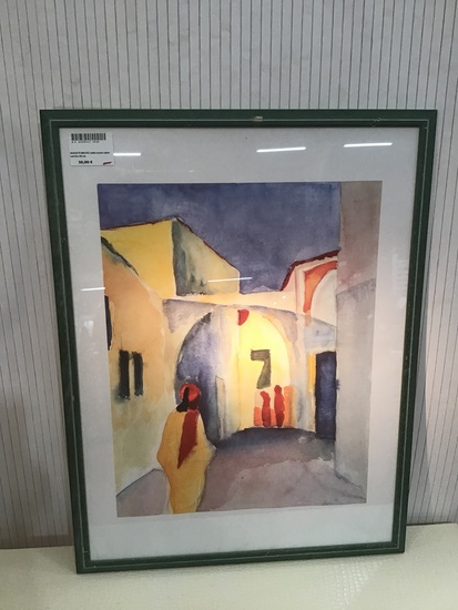 AUGUSTE MACKE ruelle a tunis cadre vert 64 x 84 cm