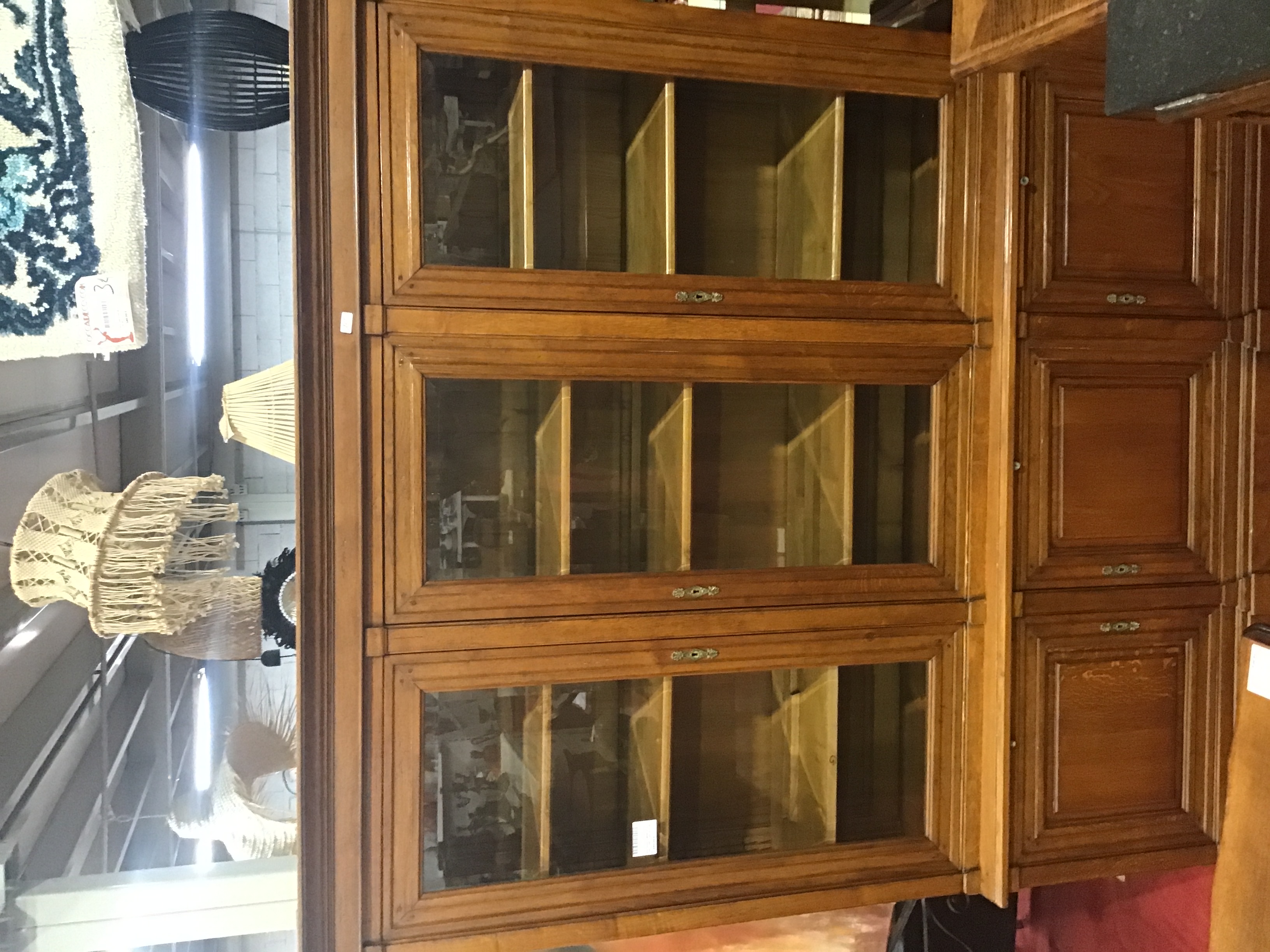 BIBLIOTHEQUE ST EMPIRE 3P + 3P VITREE + 3 TIRETTE 220 X 50 X H 190 CM