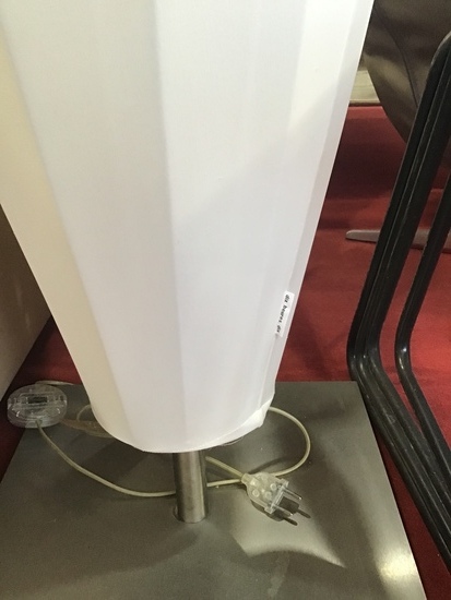 ROCHE BOBOIS LAMPADAIRE TOILE BLC MODELE DIX HEURES DIX SOCLE MET CHROME H195CM 