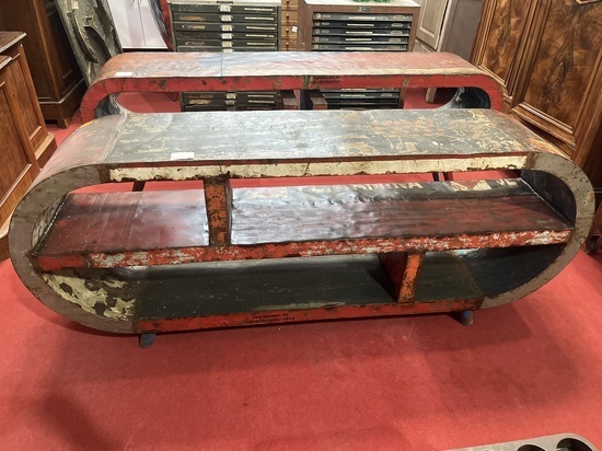 CONSOLE INDUSTRIEL 4 NICHES 210 X 40 X H 86 CM