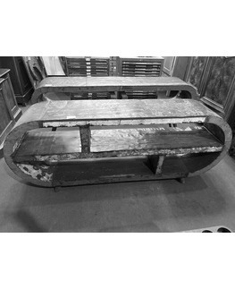 CONSOLE INDUSTRIEL 4 NICHES 210 X 40 X H 86 CM