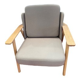 ALKI LASAI LOUNGE FAUTEUIL HETRE TISSU GRIS JL IRATZOKI 1500 EURO LA PIECE