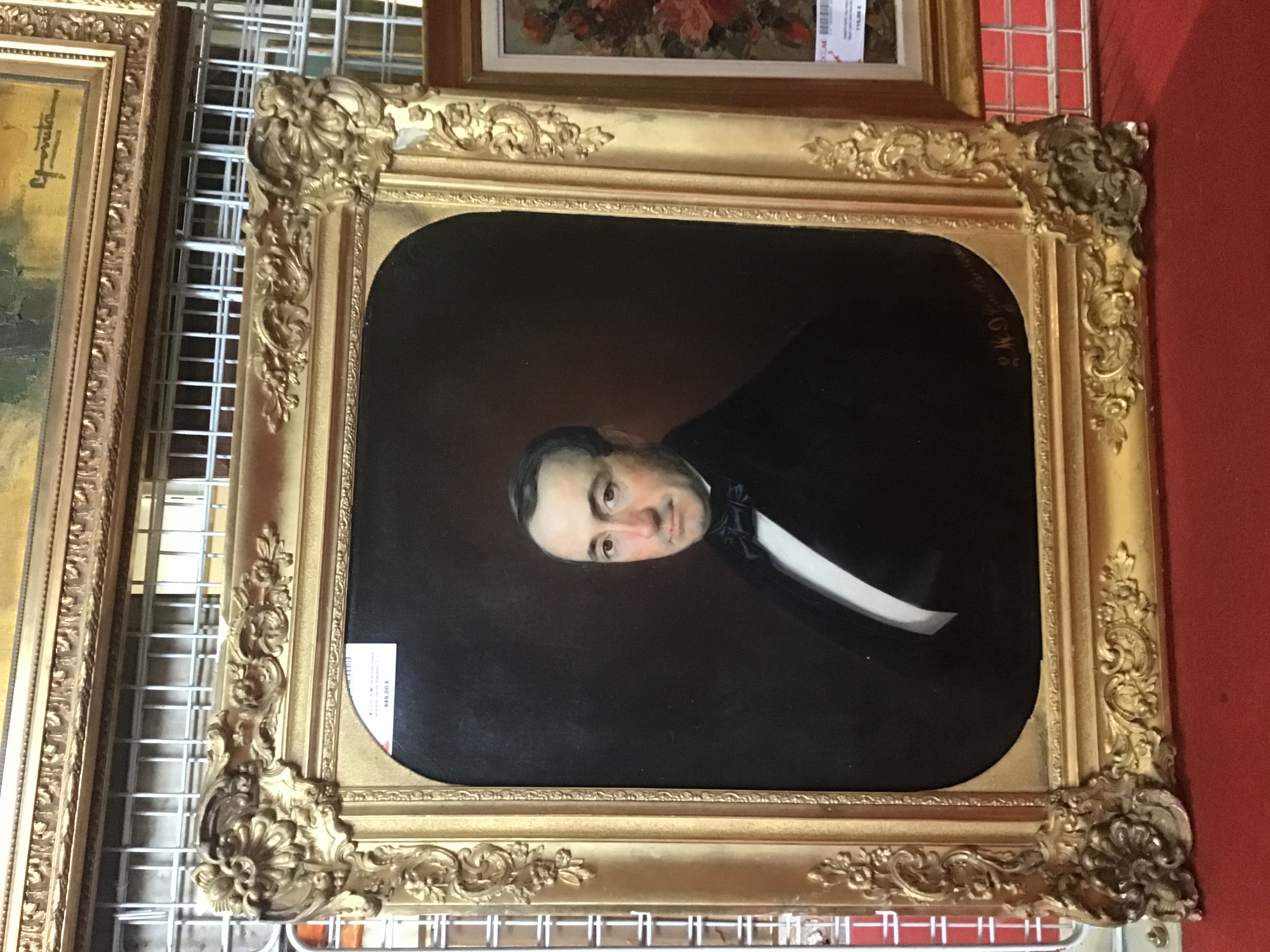 L.M.D GUILLAUME hst portrait notable cadre dore coquille relief 80/92cm 
