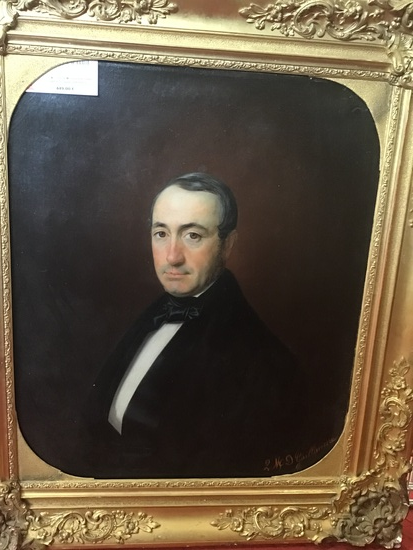 L.M.D GUILLAUME hst portrait notable cadre dore coquille relief 80/92cm 