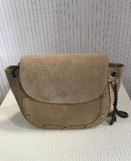 CAROLL sac a main daim beige
