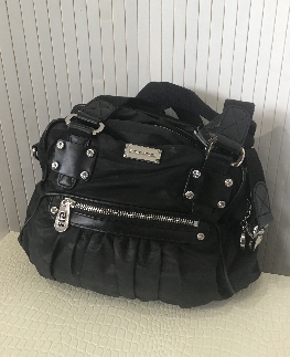 SONIA RYKIEL sac a main toile noir 