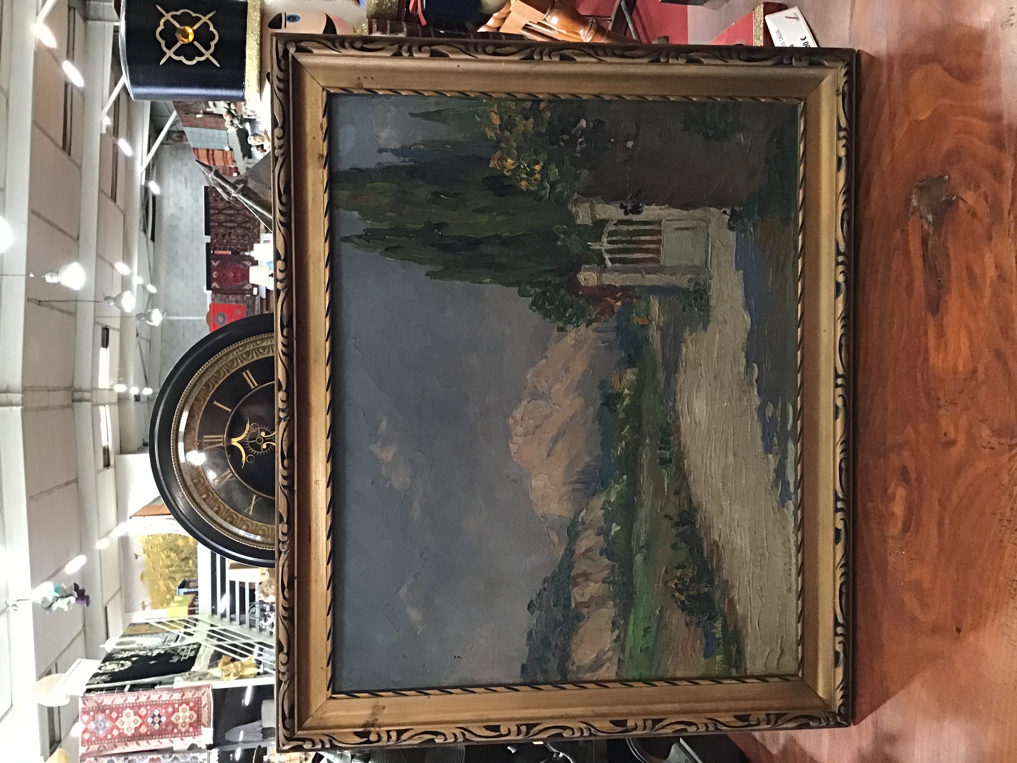 ALFRED QUERTANT hsp paysage provençal enc doré 39 x 47 cm