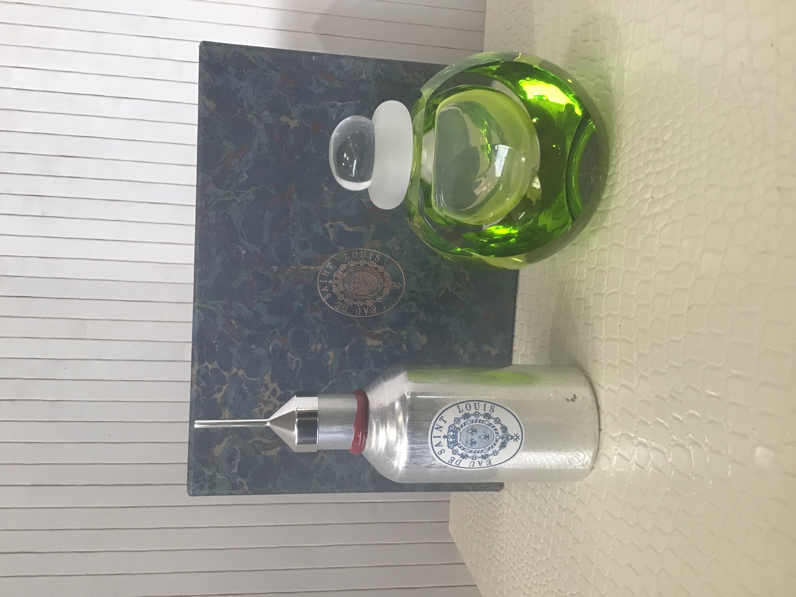 RARE eau de saint louis 160ml flacon vert meraude vintage avec coffret NEUF