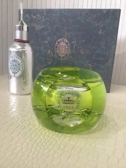 RARE eau de saint louis 160ml flacon vert meraude vintage avec coffret NEUF