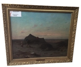 CHARLES THEODORE FRERE (1814-1888) hst le campement au crépuscule 71 x 60 cm
