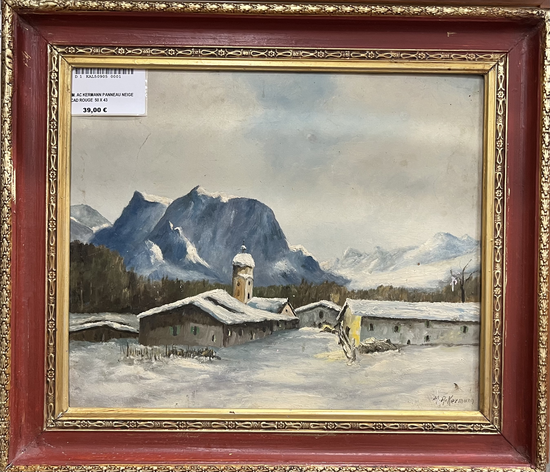  M. AC KERMANN PANNEAU NEIGE CAD ROUGE  50 X 43 