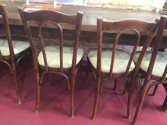 JACOB AND JOSEF KHON srie de 6 chaises bistrot assise tissu beige
