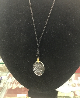 LALIQUE pendentif naiade cordelette noire
