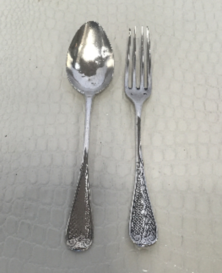 ARGENT MINERVE cuillre + fourchette 61 grammes