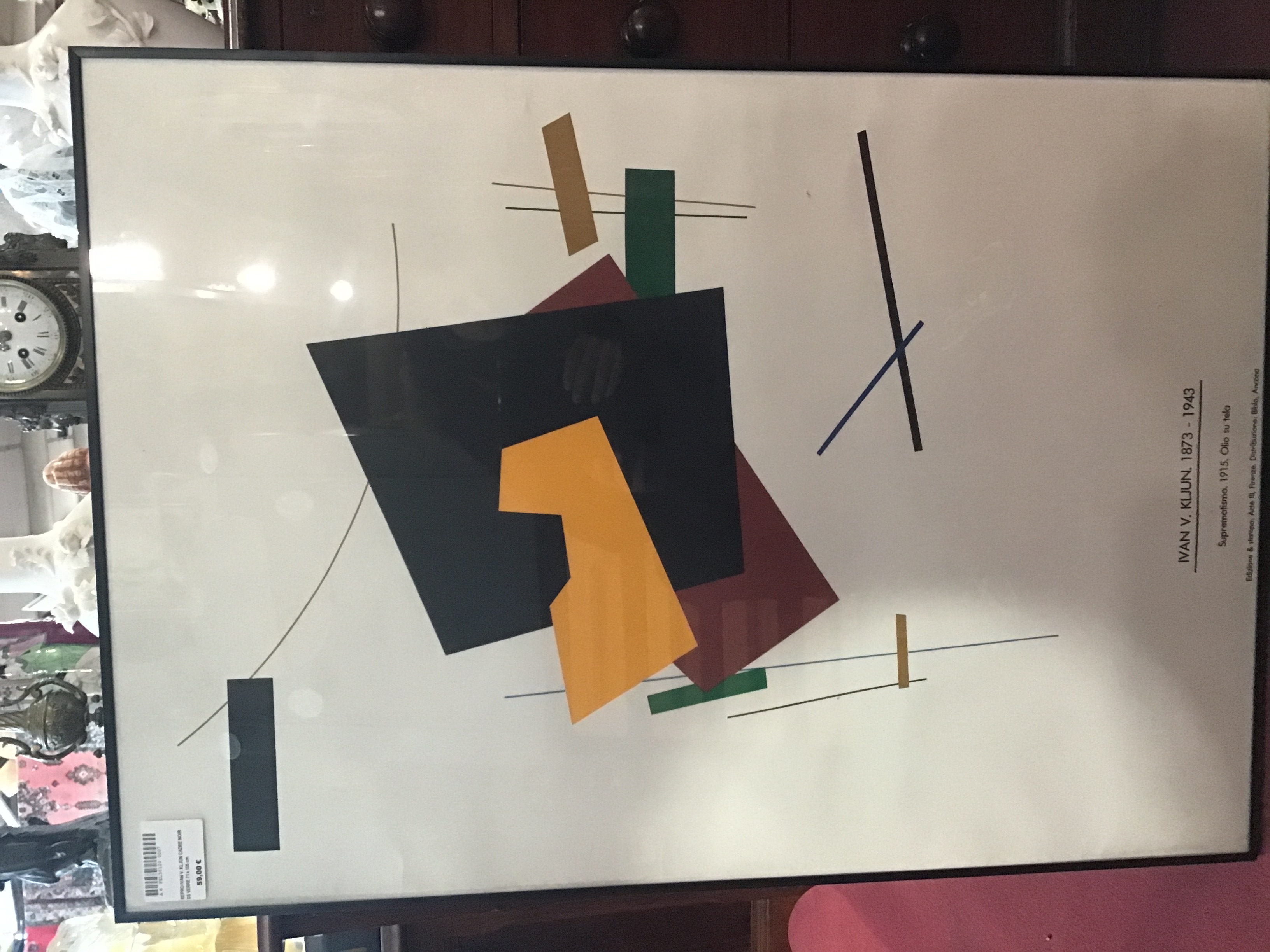REPRO IVAN V. KLJUN CADRE NOIR SS VERRE 71 x 105 cm
