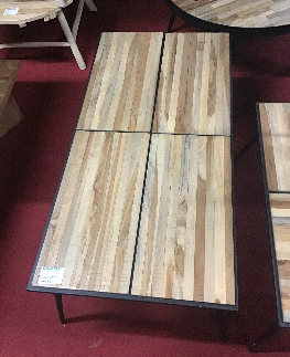TABLE BASSE RECTANGULAIRE TECK RECYCLE ( NEUF ) NE BAISSE PAS