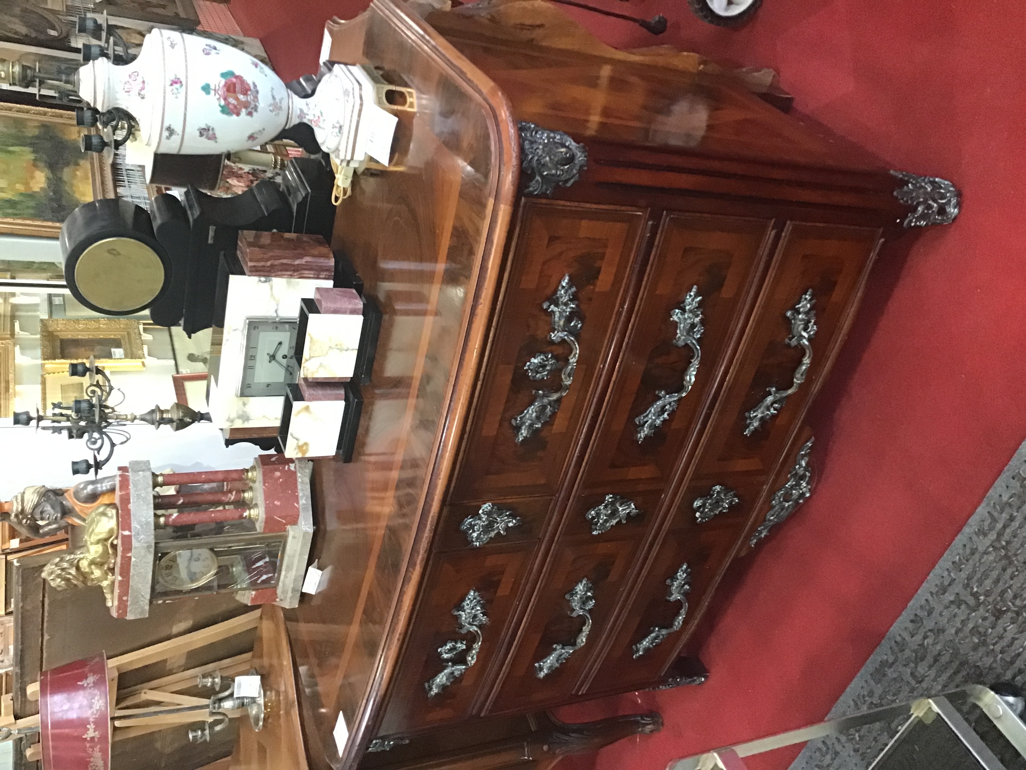 COMMODE ST LXIV MARQUETERIE MOUCHETE 60/130CM H87CM