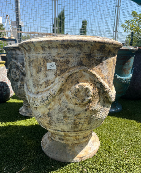 AIX POTERIE JARRE PATINE MARRON 4ANSES 31/65CM 